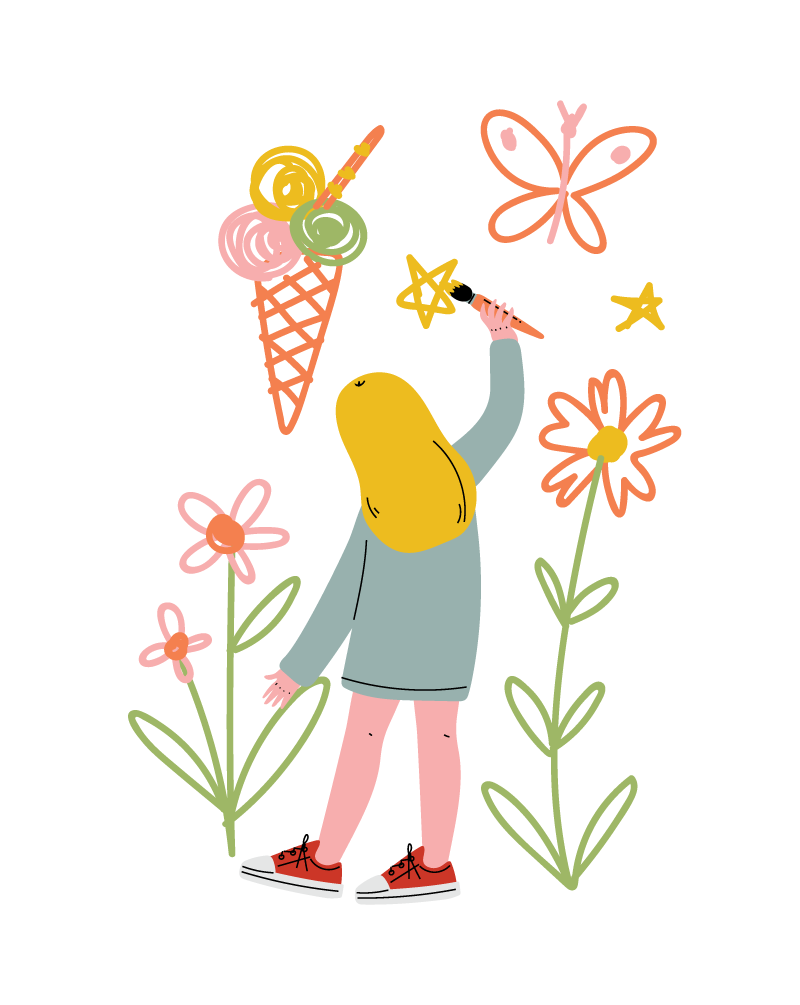 girl-and-icecream Drawing of girl and icecream
